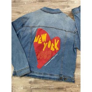 New York Denim Jean Jacket Stonewall Riots Women’s Sz XL